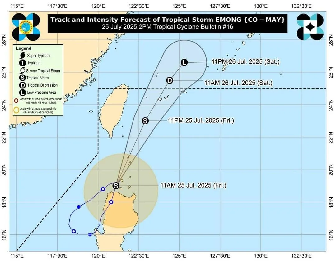 竹節草颱風在行經呂宋島外海期間已造成兩次登陸。(圖/翻攝自台灣颱風論壇)