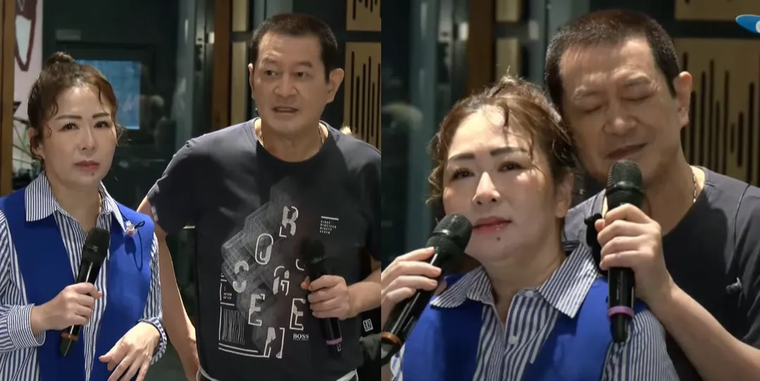 蔡小虎（右）與張秀卿（左）深情對唱。（圖／中天新聞）