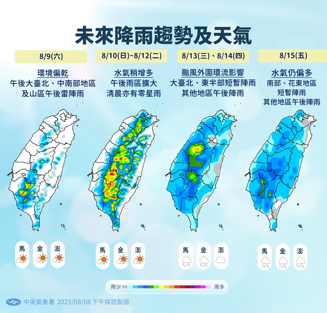 未來降雨趨勢。(圖/中央氣象署)
