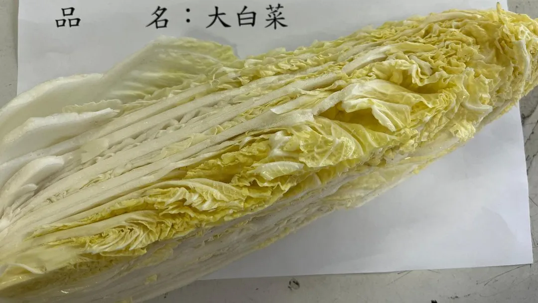 兩批來自越南的進口大白菜被驗出含有農藥「賽速安」超標情形。(圖/食藥署)