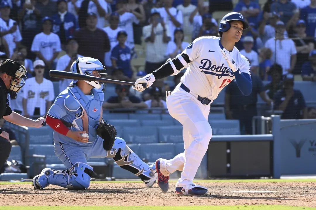 大谷翔平首打席開轟。（圖／美聯社）
