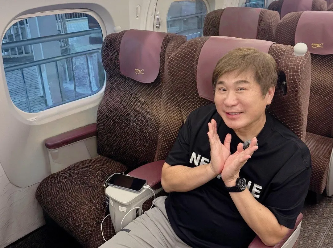 胡瓜日前到日本旅遊並體驗搭乘新幹線。（圖／《下面一位》提供）