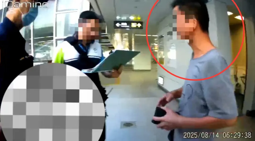男子亂按手扶梯停機鈕遭警方查獲。(圖/翻攝畫面)