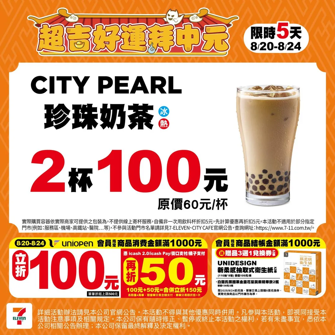 珍奶優惠。（圖／7-ELEVEN）
