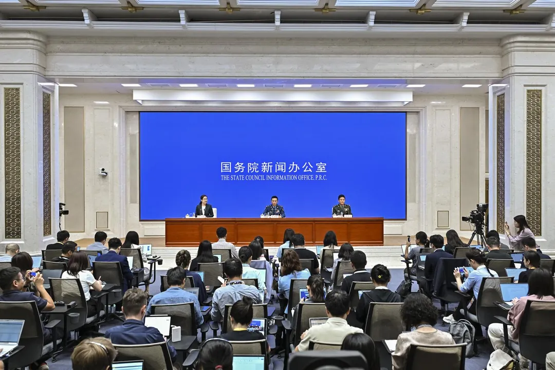 大陸官方介紹「九三閱兵」準備工作有關情況。（圖／新華社）
