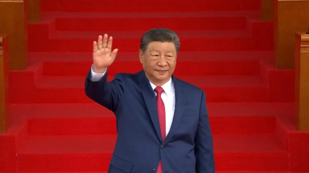 大陸國家主席習近平出席慶祝大會。（圖／央視）