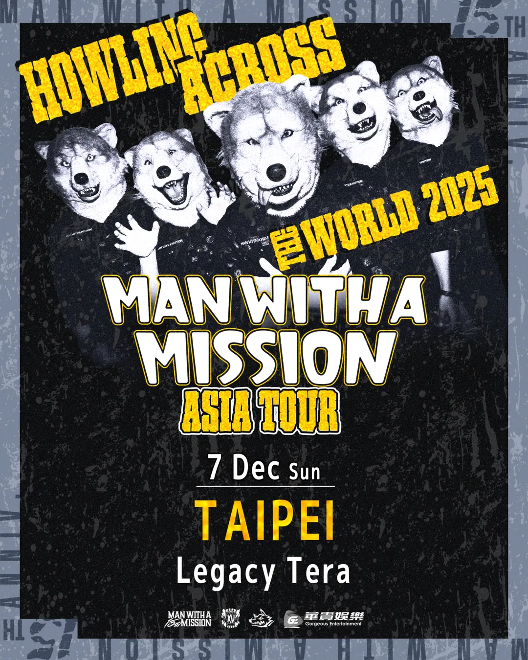 MAN WITH A MISSION於12月7日將在台北Legacy TERA開唱。(圖/華貴娛樂 提供)