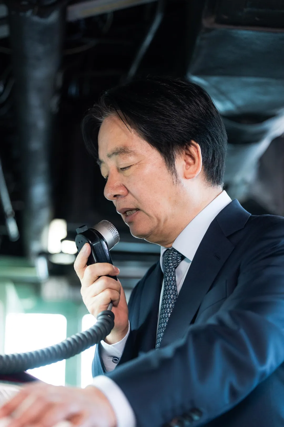 賴總統對馬公號艦上官兵廣播。(圖/總統府)