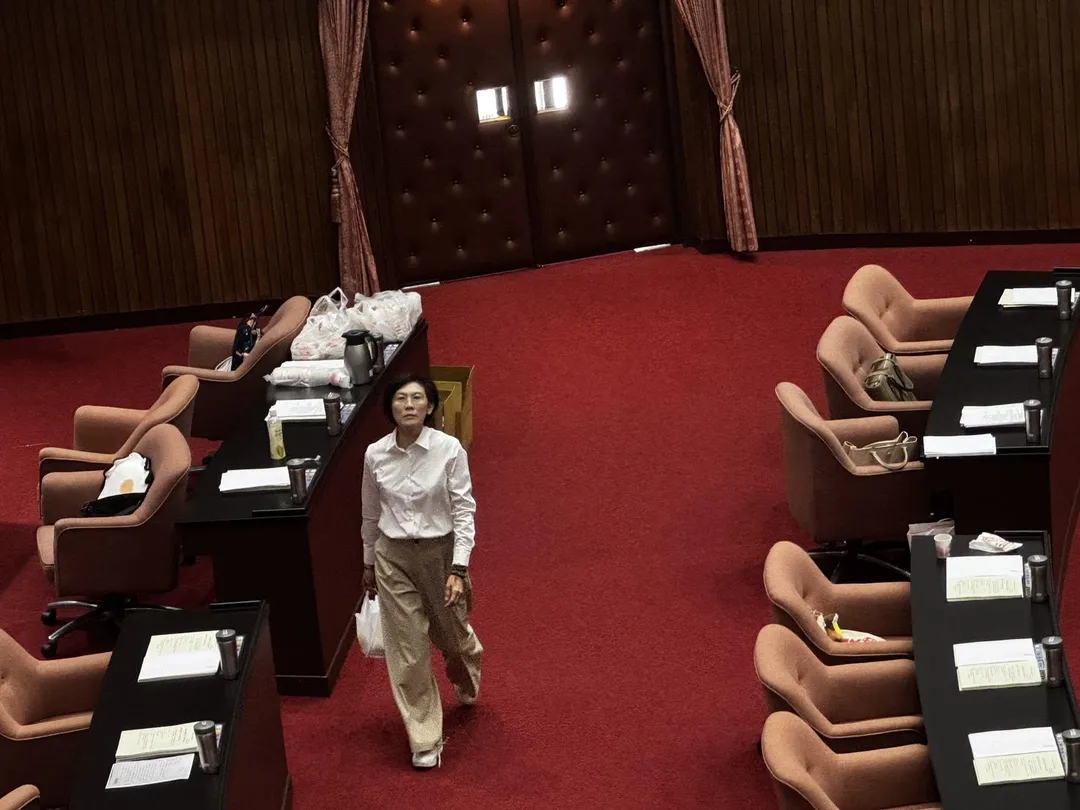 林岱樺有到場，但疑似未參與黨團會議。（圖／黃彥昇攝）