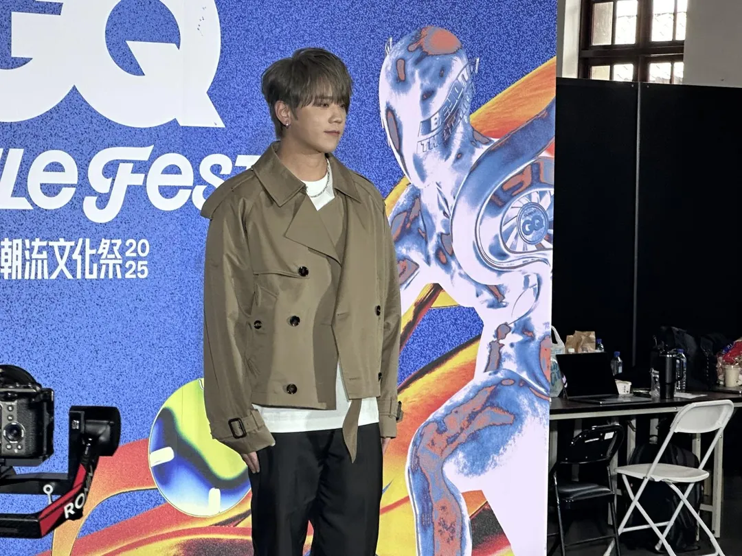香港男團Mirror成員姜濤30日現身「2025 GQ STYLE FEST潮流文化祭」。(圖/記者 伍映澄 攝)