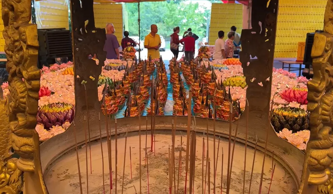 彰化縣社頭清水岩寺舉辦「中元梁皇寶懺萬人祈福超渡法會」。（圖／中天新聞）