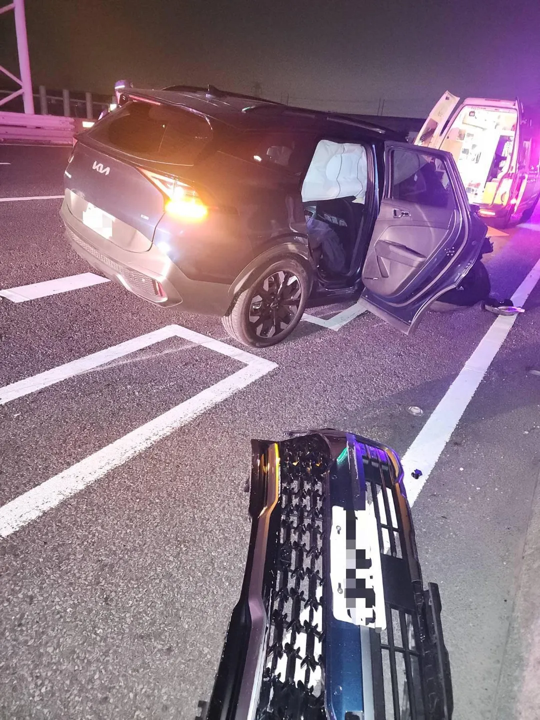 國道三號烏日路段晚間發生死亡車禍。（圖／翻攝畫面）