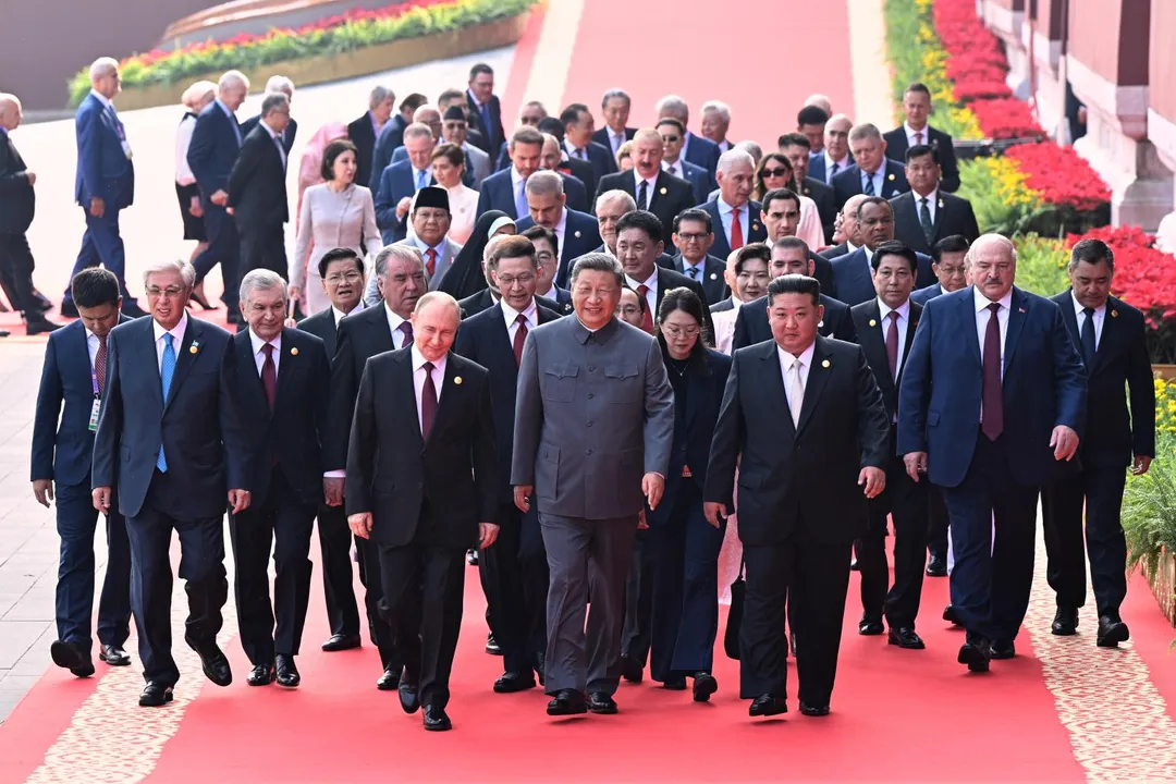 普丁、金正恩等外國領導人出席九三閱兵。（圖／美聯社）