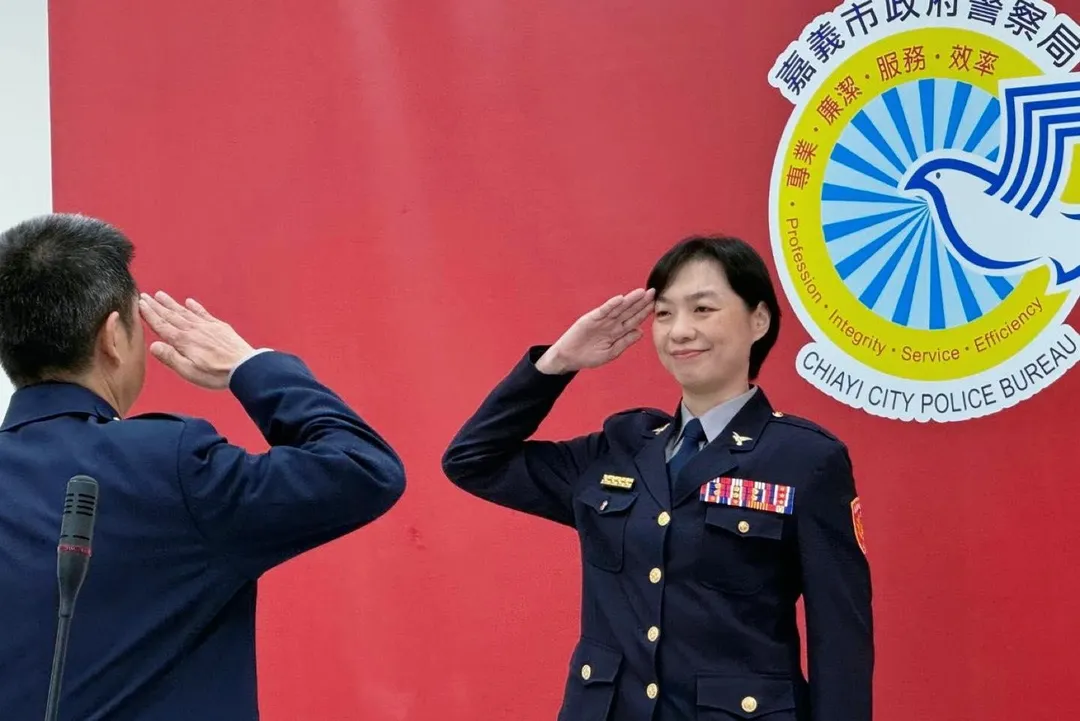 林婉婷榮任嘉義市政府警察局婦幼警察隊隊長。（圖／翻攝自嘉義市政府警察局臉書）