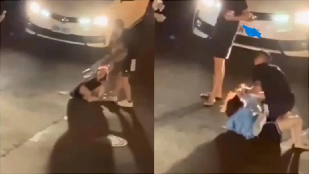 台中發生暴力事件，女子遭前男友當街毆打、扯髮。(圖／翻攝自社會事新聞影音）