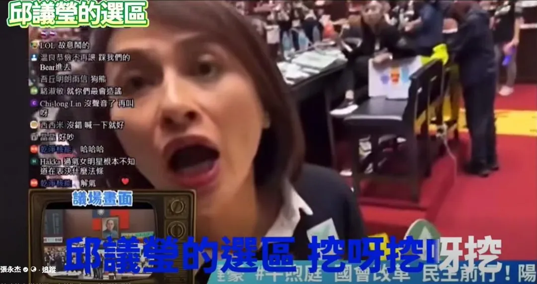 邱議瑩在國會朝野衝突中相當強勢。（圖／張永杰臉書）