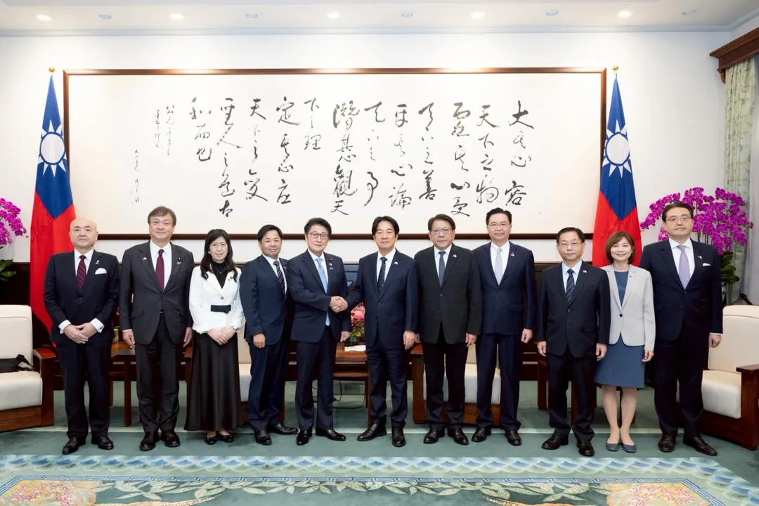賴清德接見日本參議院自民黨議員會長松山政司訪問團。(圖/總統府)