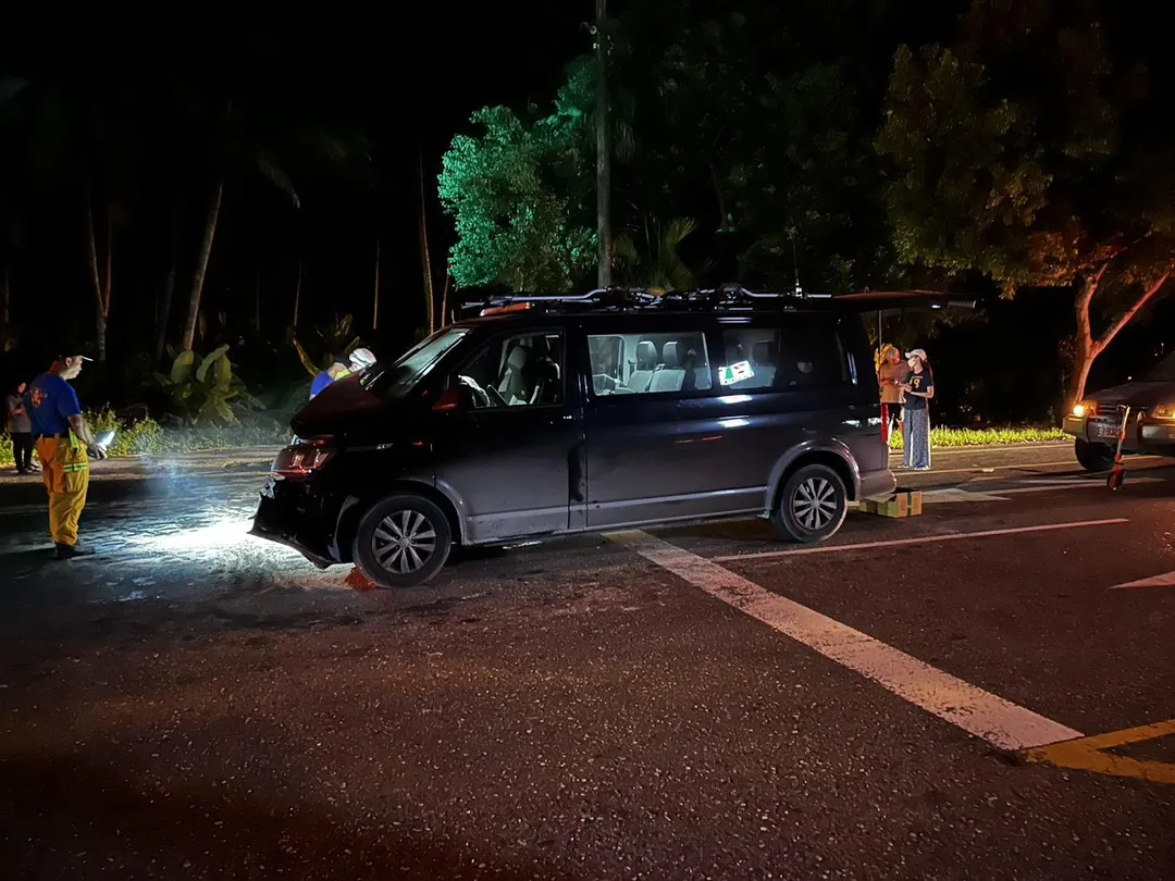 花蓮壽豐鄉台九線,29日發生兩輛災區救災車輛追撞事故。(圖/翻攝畫面)