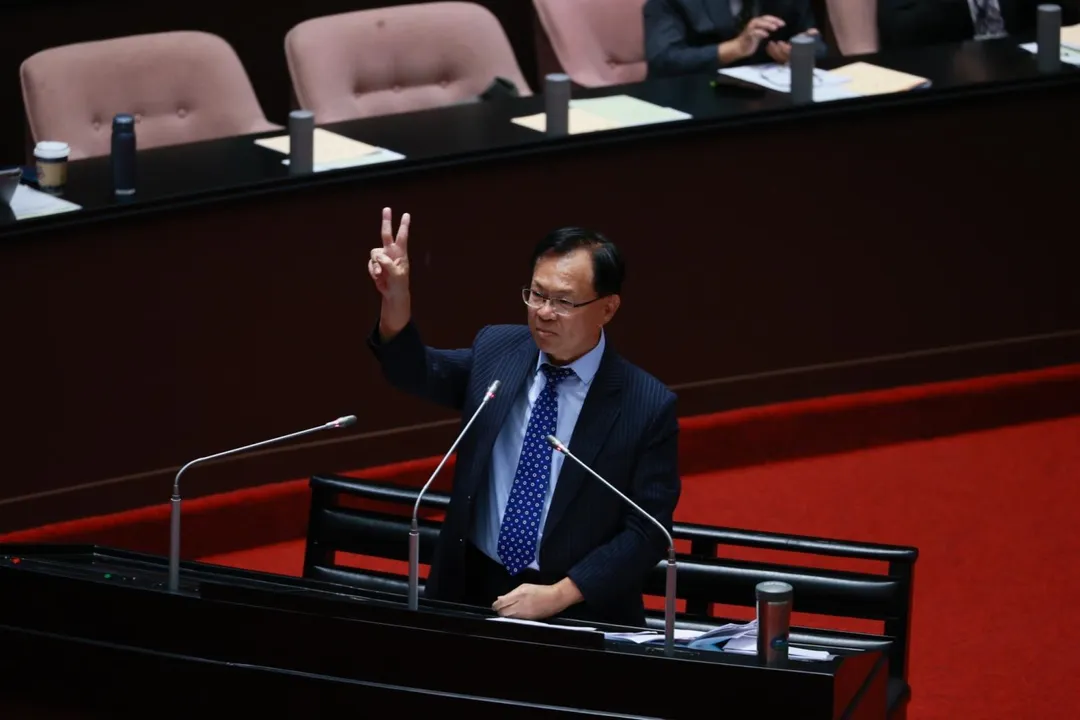 張啓楷30日針對花蓮堰塞湖釀災質詢。(圖/張啓楷提供)