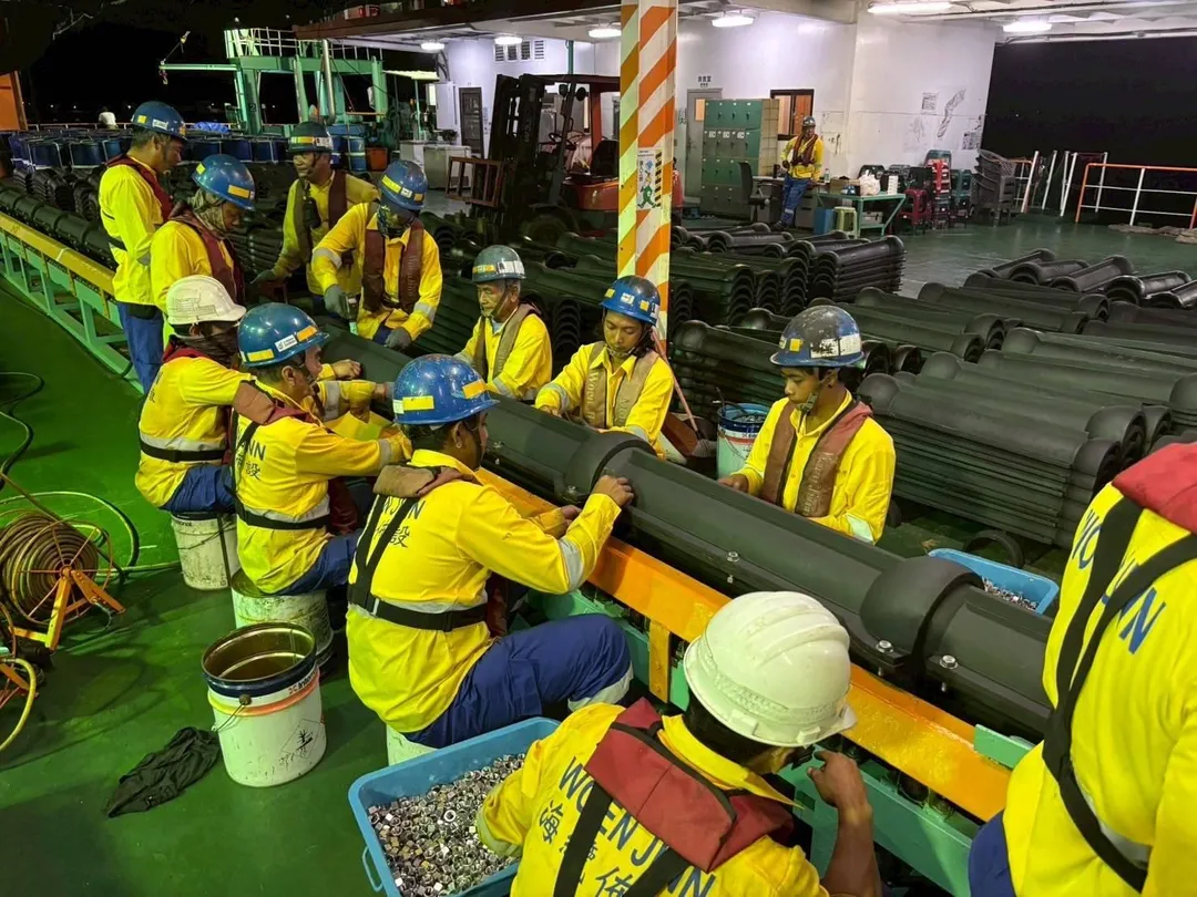 澎湖海底電纜工程於10月1日正式啟用。（圖／台電提供）