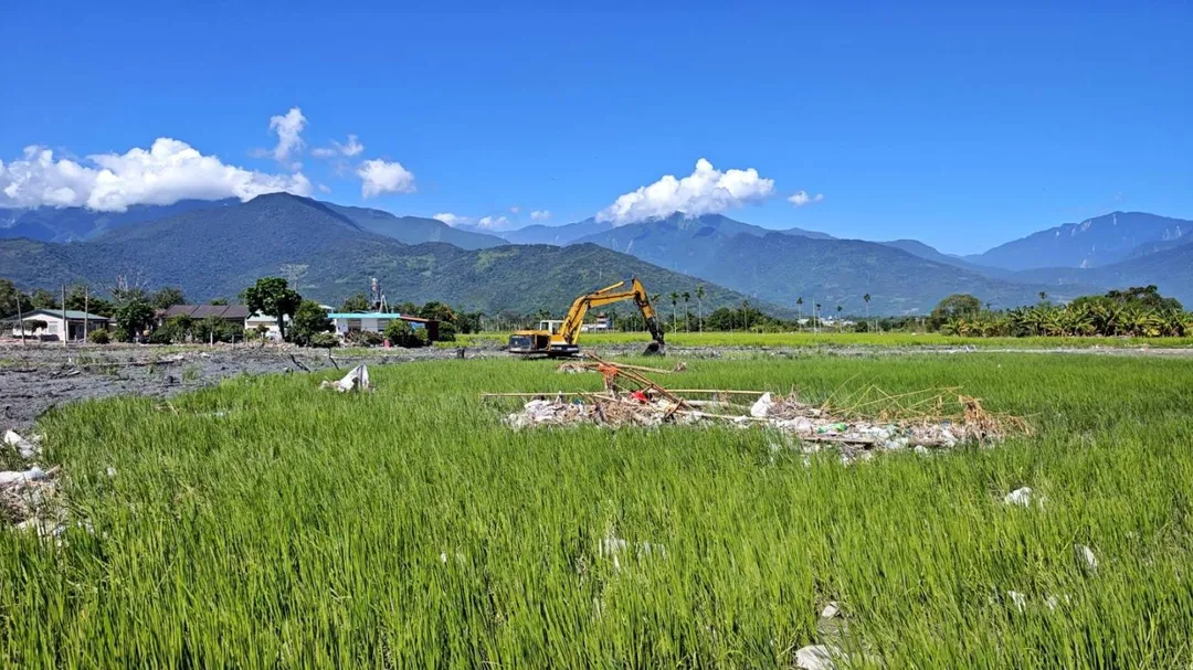 光復鄉最為嚴重，達300公頃農田埋沒。（圖／花蓮縣政府提供）