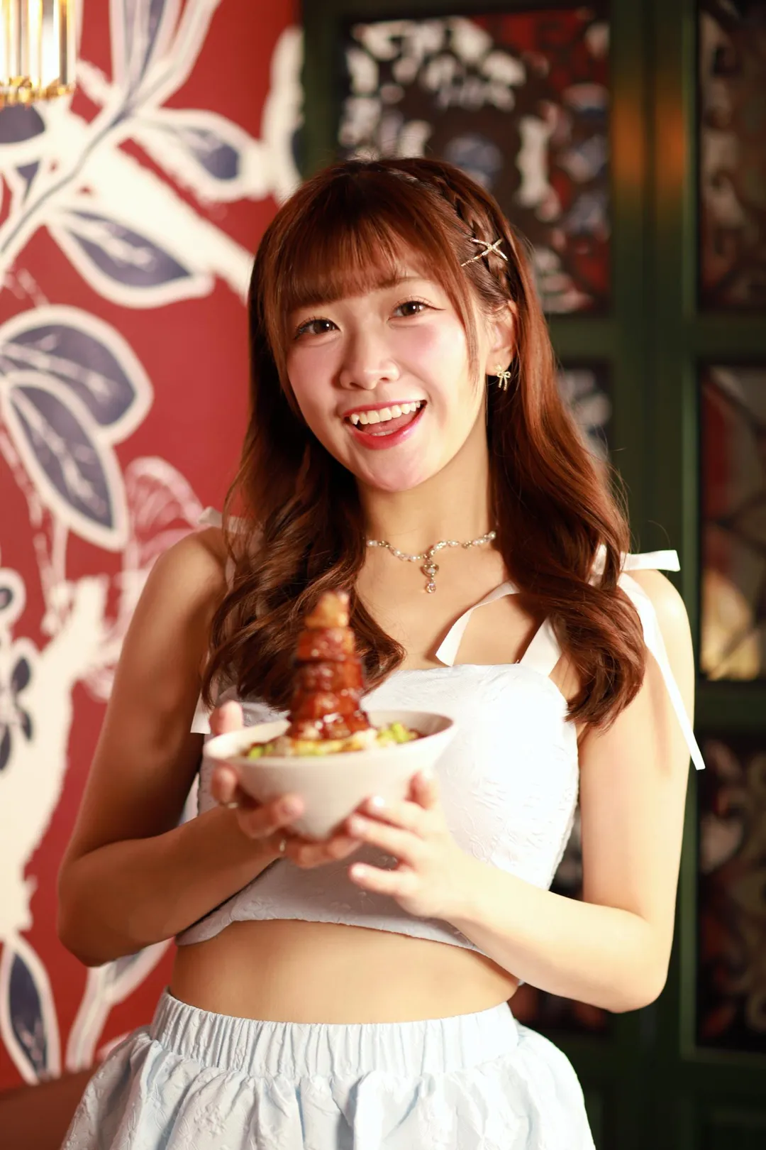 冼迪琦愛吃港式叉燒飯。（圖／譚兆青攝）