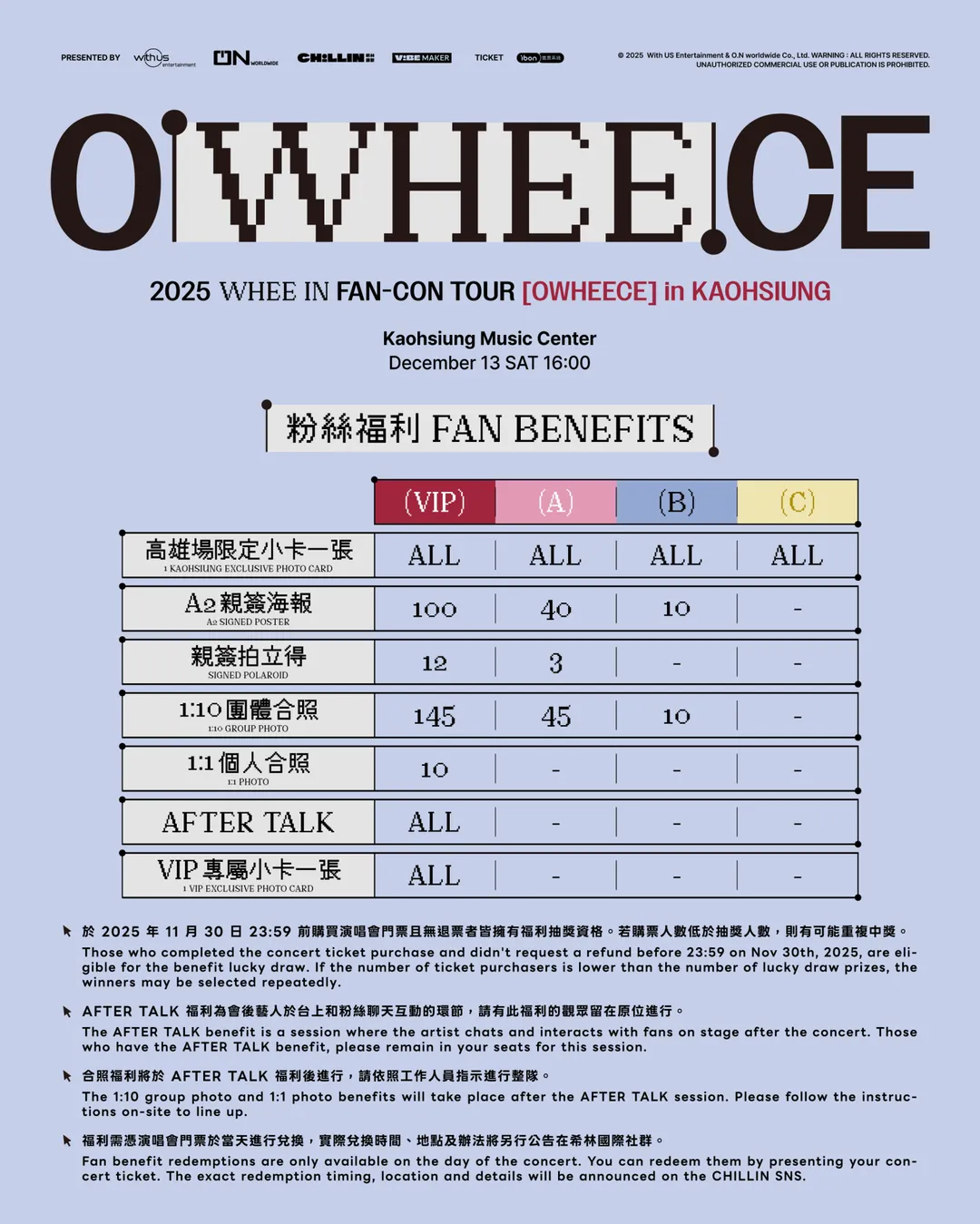 輝人FAN-CON高雄場福利圖。（圖／希林國際提供）