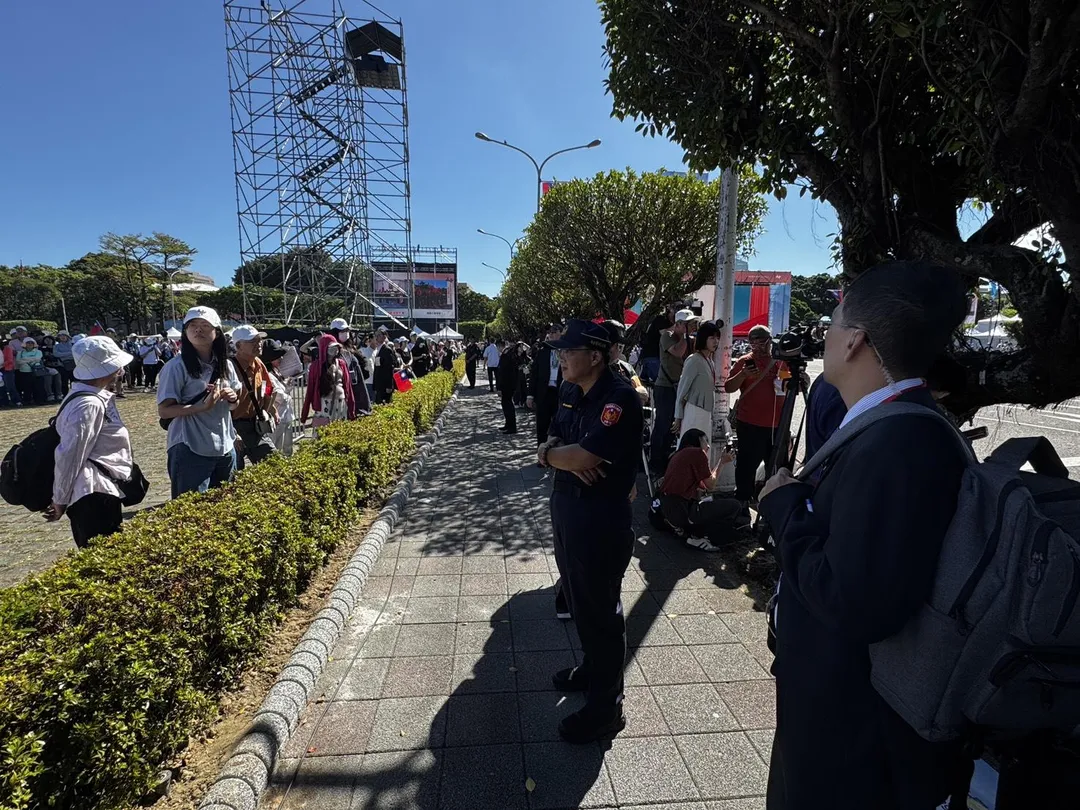 國慶大典維安相當嚴格。(圖/黃彥昇攝)