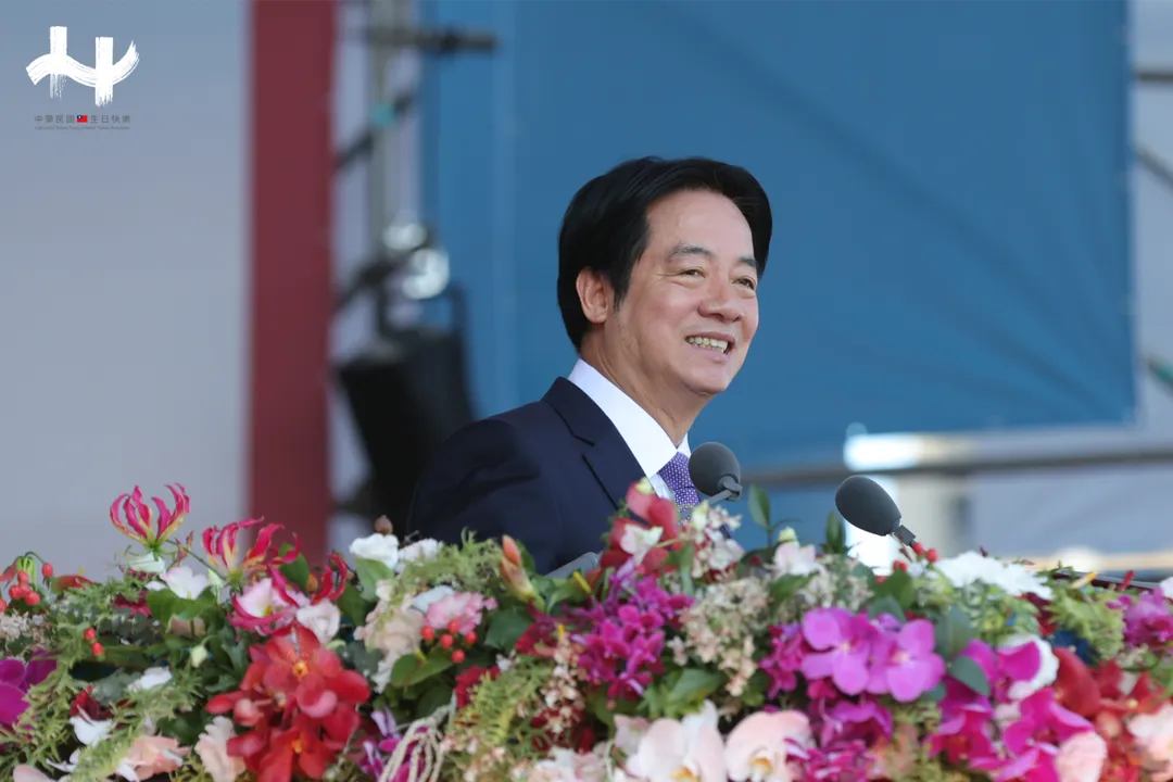 賴清德在國慶典禮上進行演說。（圖／內政部）