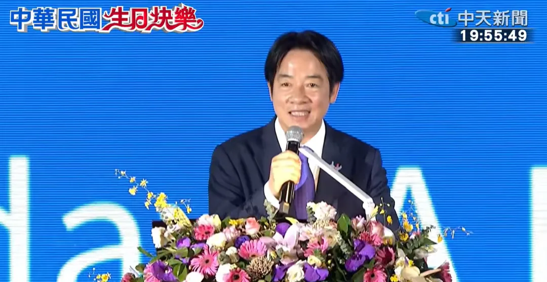 賴清德出席國慶焰火活動。（圖／中天新聞）