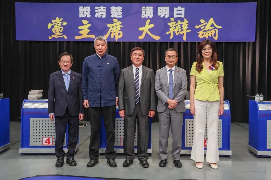 國民黨主席侯選人11日參加中天舉辦的國民黨主席辯論會。（圖/中國時報提供）