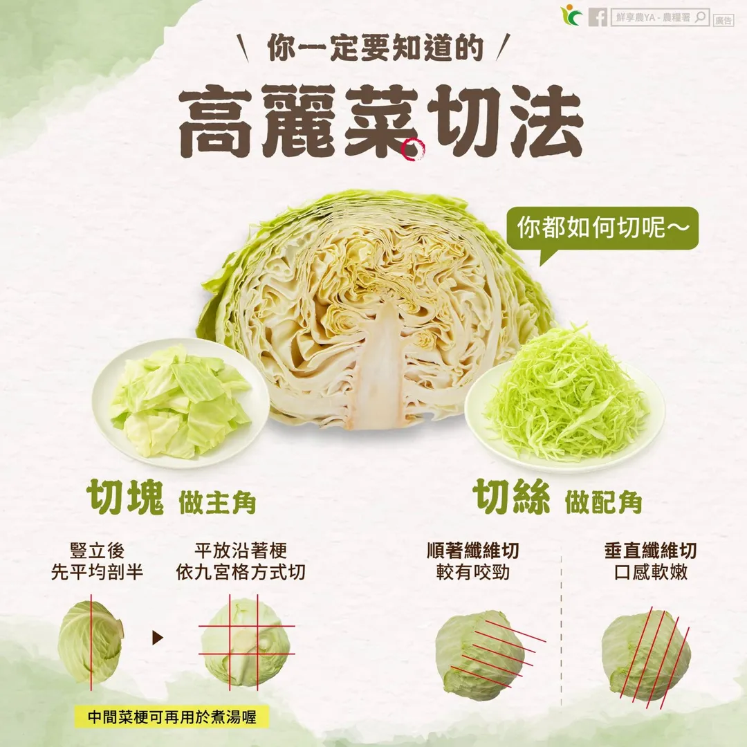 高麗菜切法。（圖／翻攝農糧署臉書粉專）