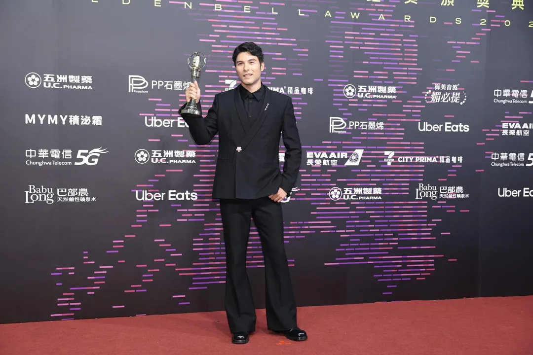 迷你劇集電視電影男主角獎由鳳小岳得獎。（圖／中國時報 郭吉詮、杜宜諳攝）