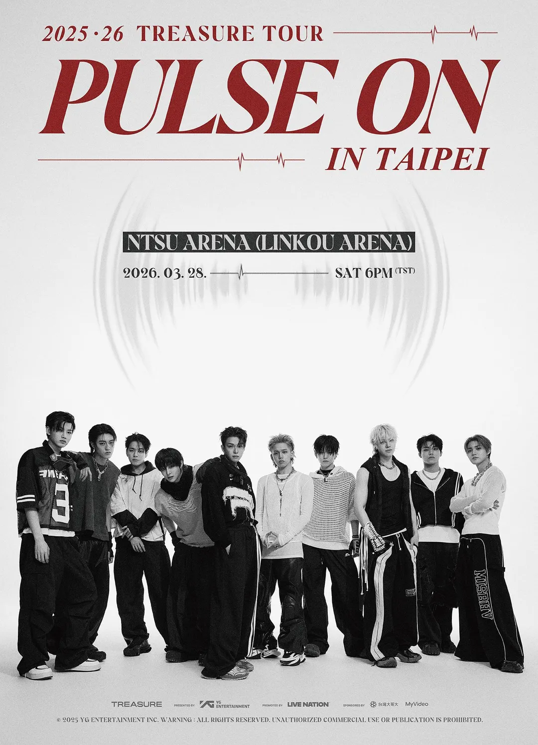 TREASURE演唱會門票將於31日上午11點開放Live Nation Taiwan會員搶先購票。（圖／Live Nation Taiwan 提供）