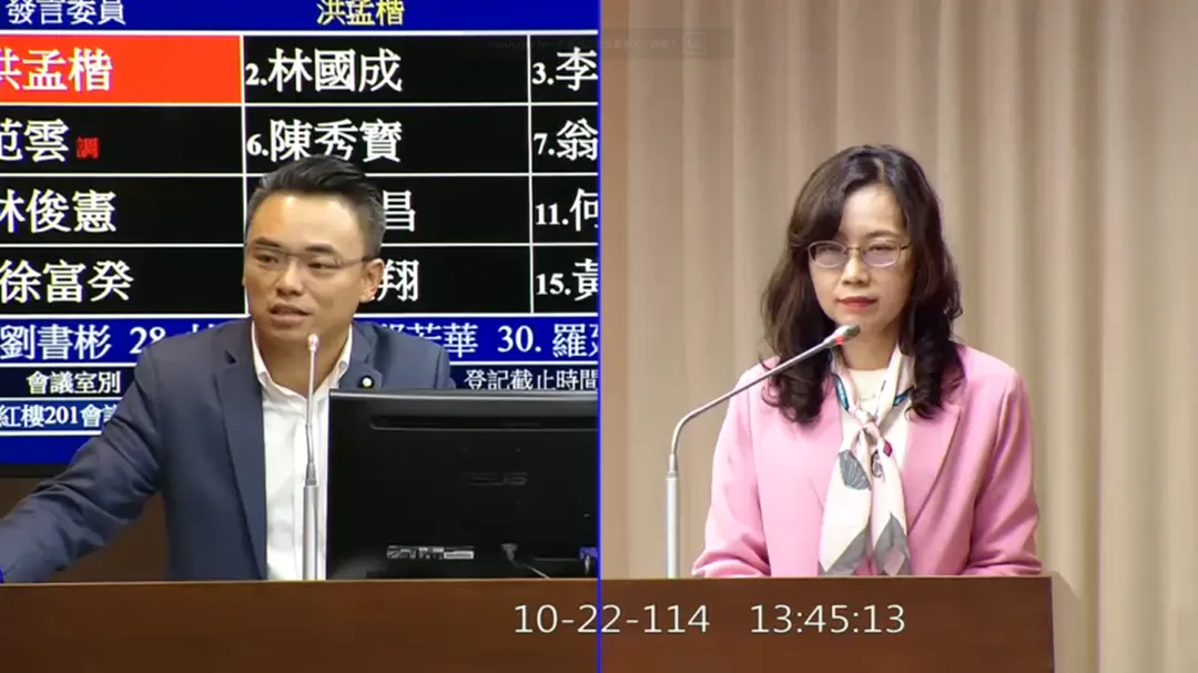 洪孟楷、羅慧雯。（圖／立法院議事轉播）