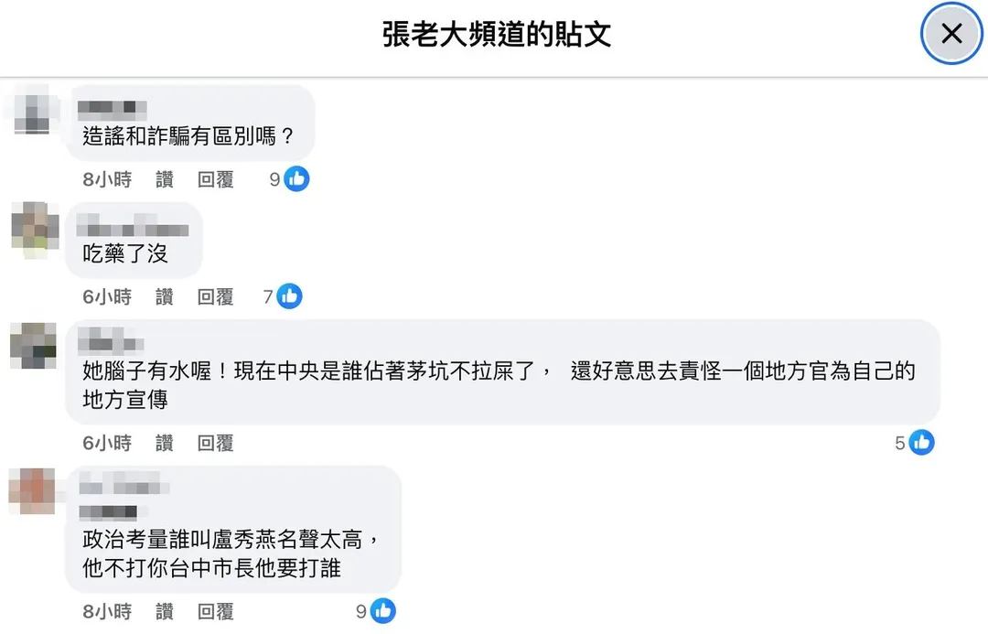 網友留言。(圖取自張老大頻道YT)