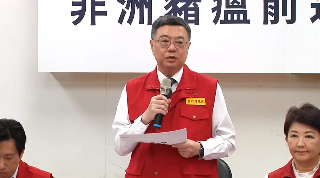 行政院長卓榮泰出席台「台中非洲豬瘟前進應變所」。（圖/中天新聞）