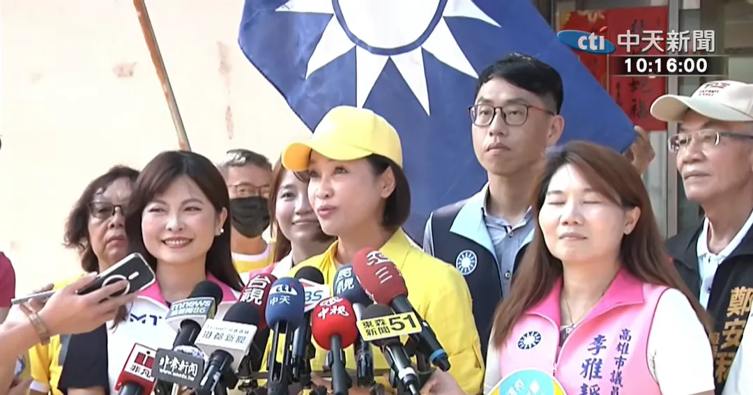 國民黨柯志恩25日在旗津舉辦首波市長看板發布會。（圖／中天新聞）
