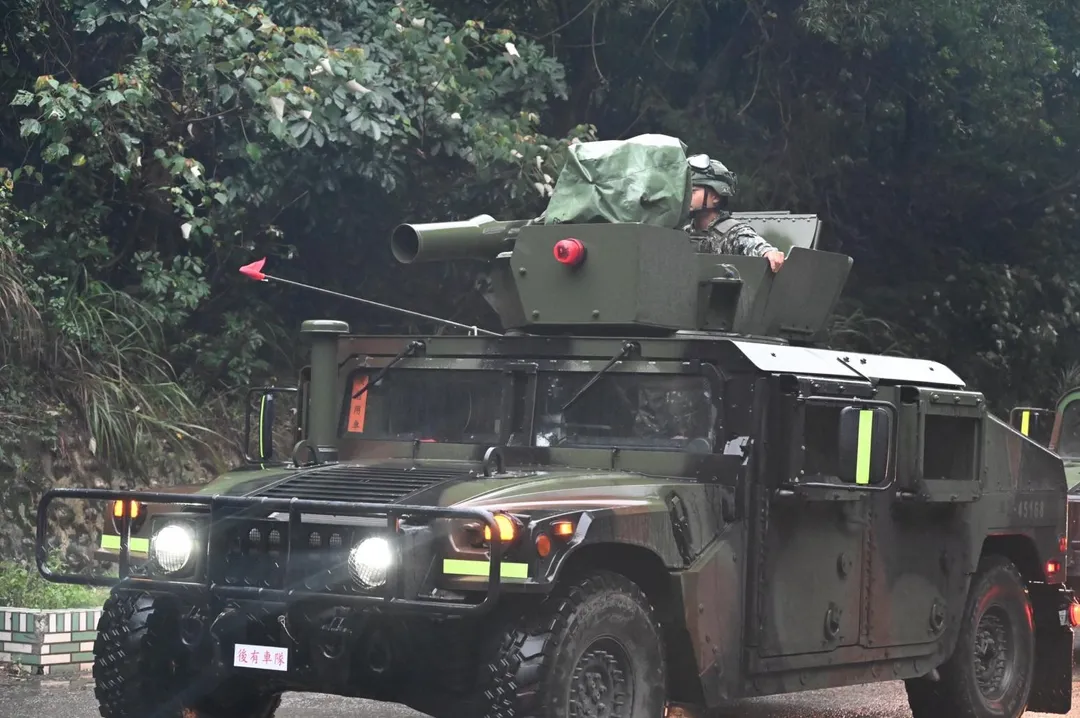 參演的M1167拖式飛彈車。(圖/陸軍司令部)