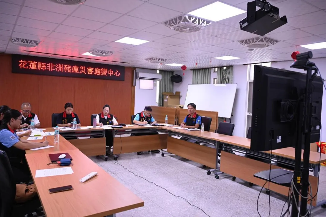 花蓮縣長徐榛蔚出席行政院召開非洲豬瘟疫情視訊會議。（圖／徐榛蔚臉書）