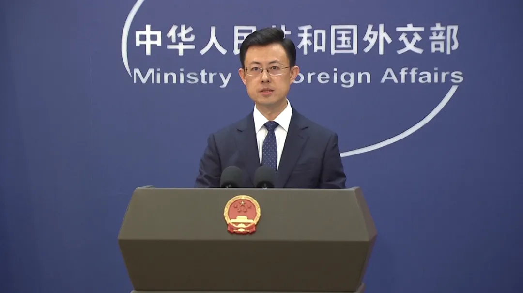 郭嘉昆在大陸外交部例行記者會上。（圖／CCTV+）
