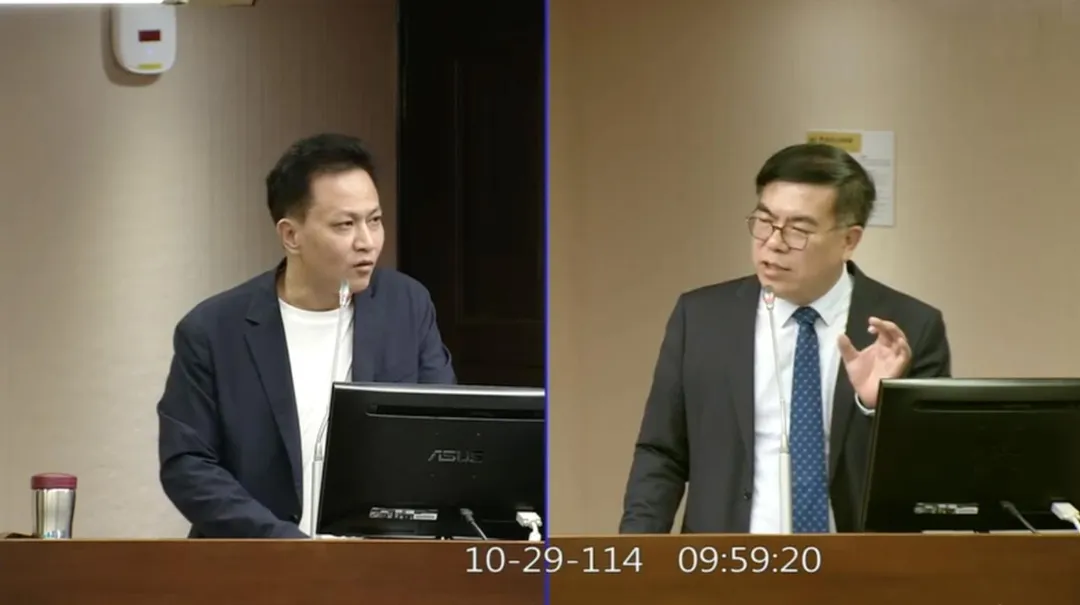 圖為邱鎮軍質詢彭啓明。(圖取自國會頻道YT)