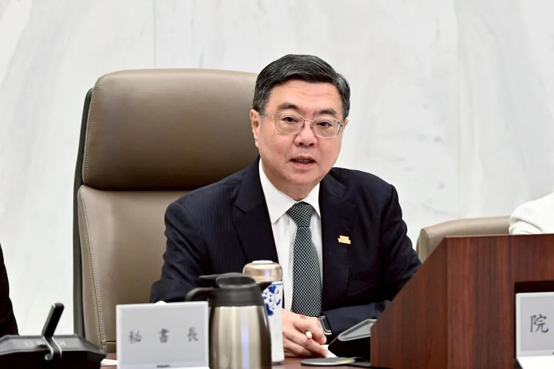 卓榮泰今（6）日於行政院會聽取農業部「因應非洲豬瘟解除禁運禁宰後之產銷調節及輔導作為」報告。（圖/行政院提供）