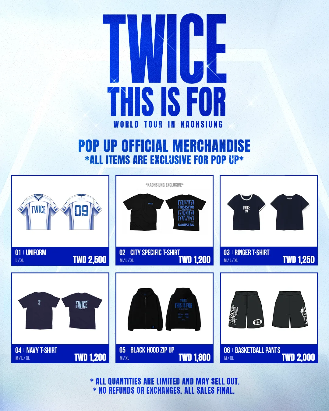 TWICE高雄快閃店限量商品。（圖／Live Nation Taiwan 提供）