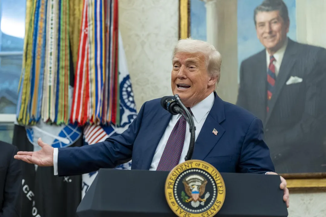 川普（Donald Trump）重返白宮後關稅措施不斷。（圖/美聯社）
