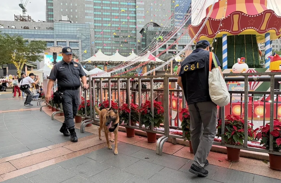 警犬隊負責會場維安。（圖／翻攝畫面）