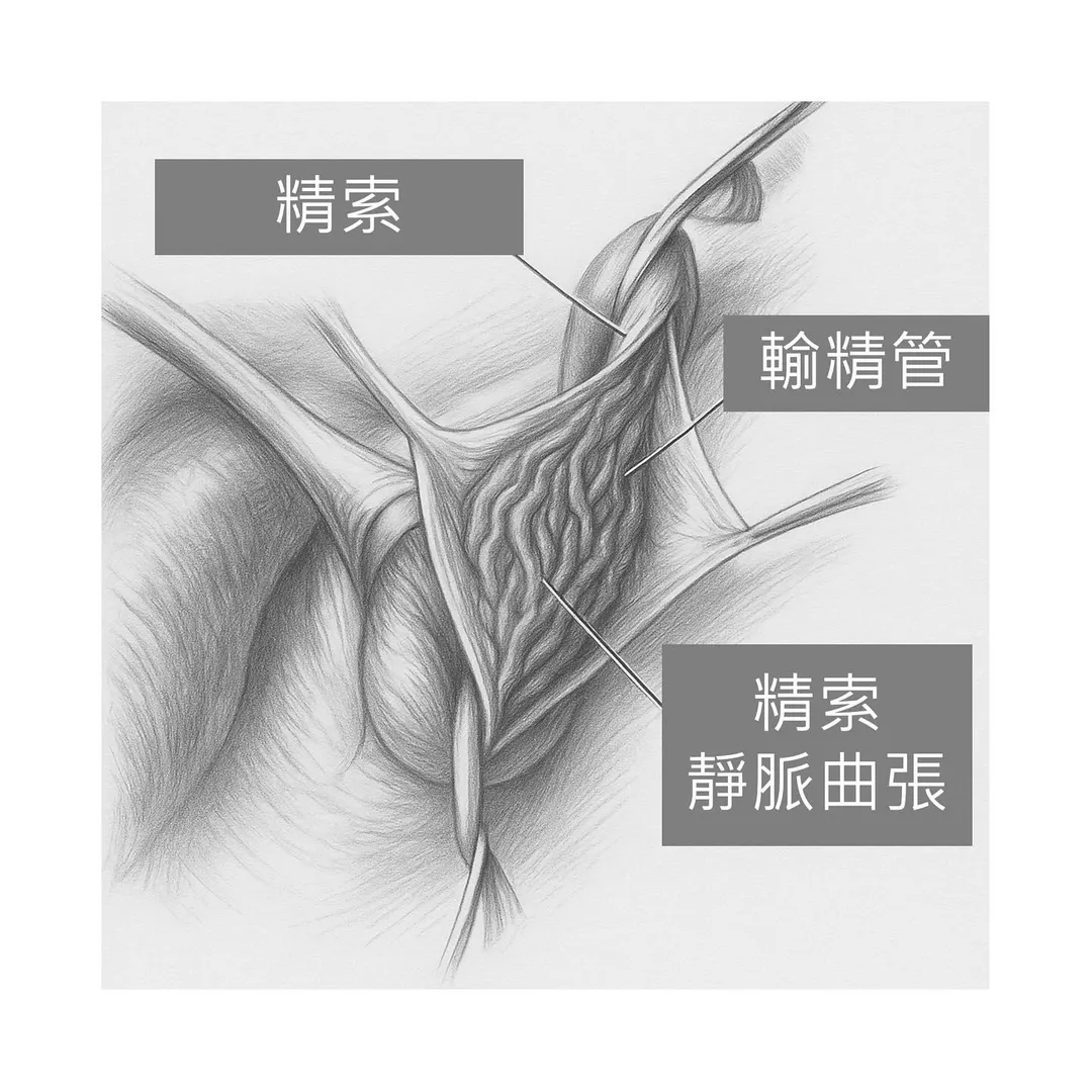 精索靜脈曲張是睪丸旁邊的靜脈血管因靜脈瓣膜關不緊,導致血液淤積造成血管擴張,形成一坨靜脈曲張。(圖/曾浩翔醫師臉書「泌尿科 曾浩翔醫師」)
