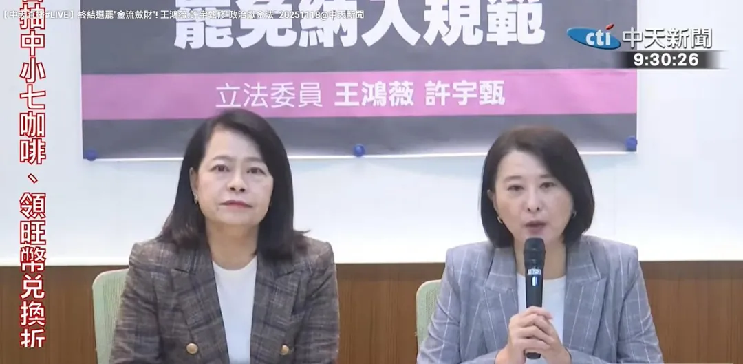 王鴻薇(圖右)、許宇甄舉行記者會。(圖/中天新聞)