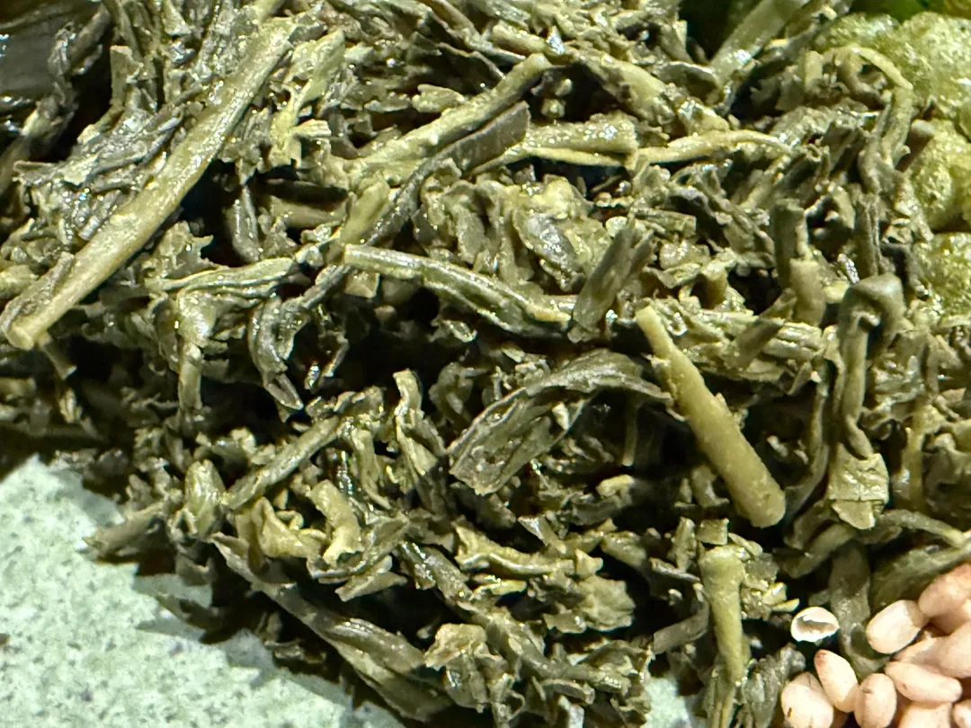 此處使用的是少見的日本奈良月瀨「井倉綠茶」，其狀細如絲。（圖／黃宏輝提供）