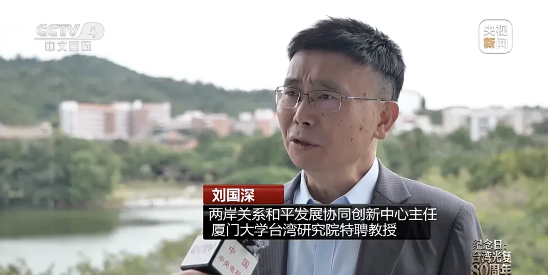 廈門大學兩岸關係和平發展協同創新中心主任劉國深。（圖／翻攝《央視新聞》）